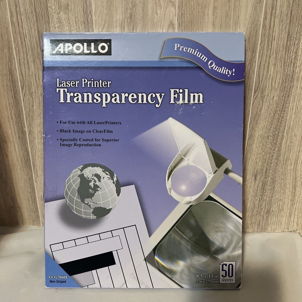 Apollo Transparency Film - Letter - 8.50" X 11" - 50 / Box - Transparent
